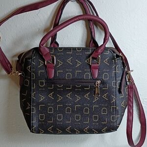 Stylish Aldo Black and Burgundy Satchel
